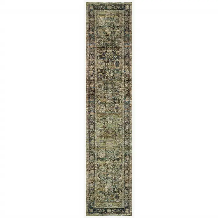 12' Green Runner Rug