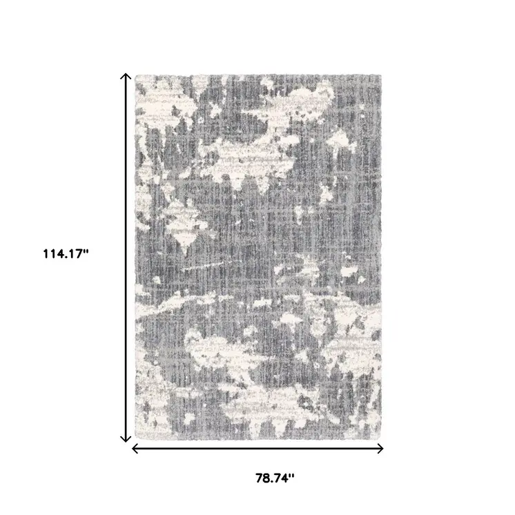 7' X 9' Grey And Ivory Grey Matter Area Rug