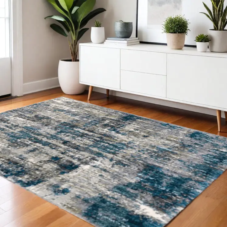 4' X 6' Gray And Blue Gray Skies Area Rug