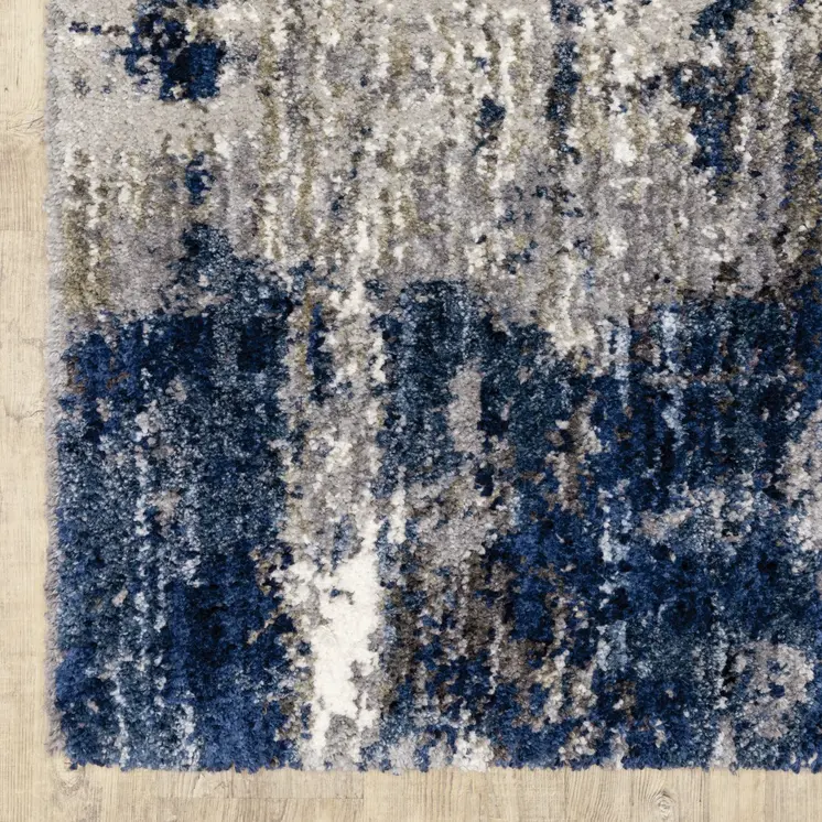 9' X 12' Grey And Blue Grey Skies Area Rug