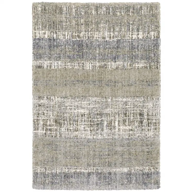 4' X 6' Grey And Ivory Abstract Lines Area Rug
