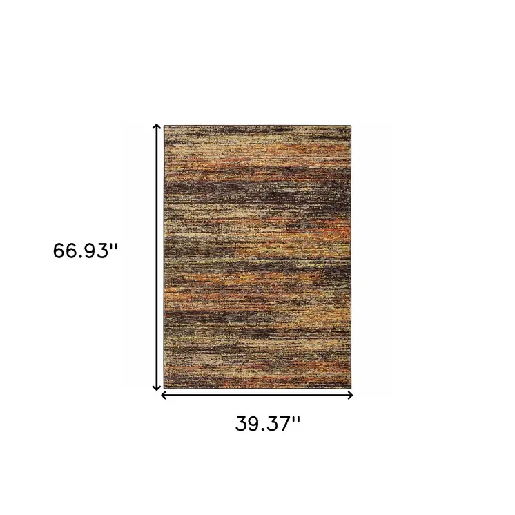 3' X 5' Orange Red Power Loom Area Rug