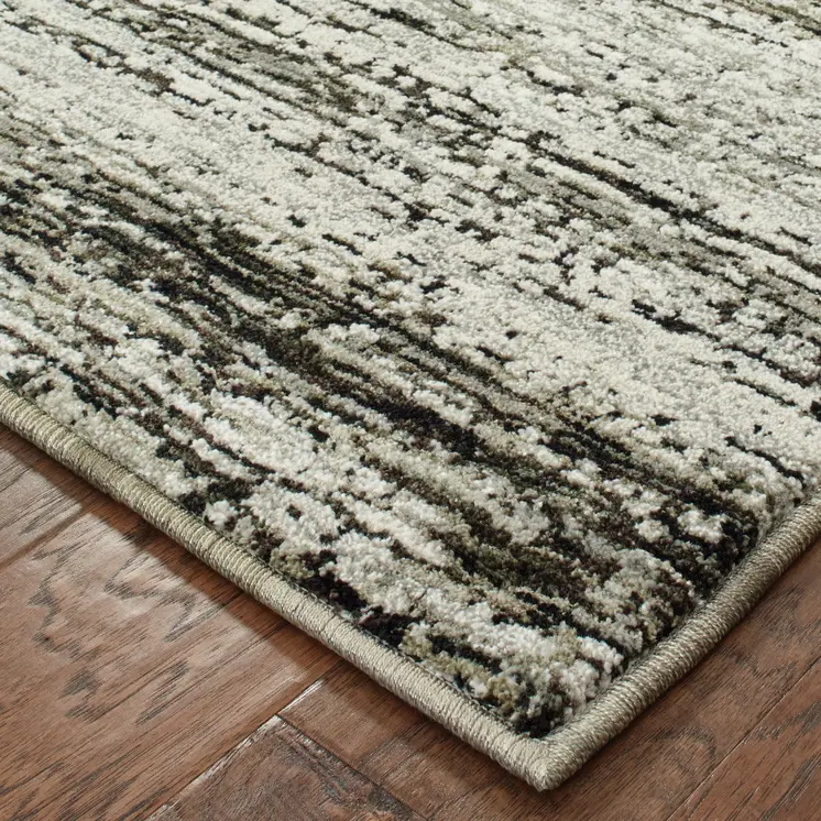 5' X 8' Ash And Slate Abstract Area Rug