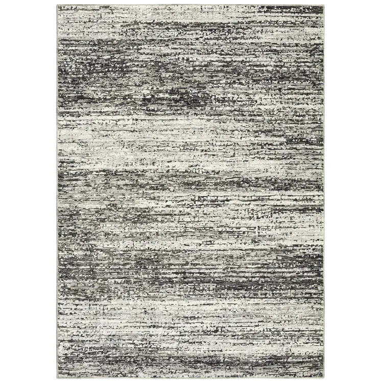 6' X 9' Ash And Slate Abstract Area Rug