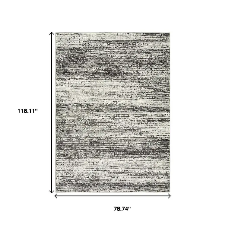 6' X 9' Ash And Slate Abstract Area Rug