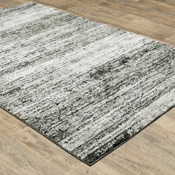 6' X 9' Ash And Slate Abstract Area Rug
