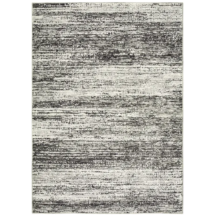 8' X 10' Ash And Slate Abstract Area Rug