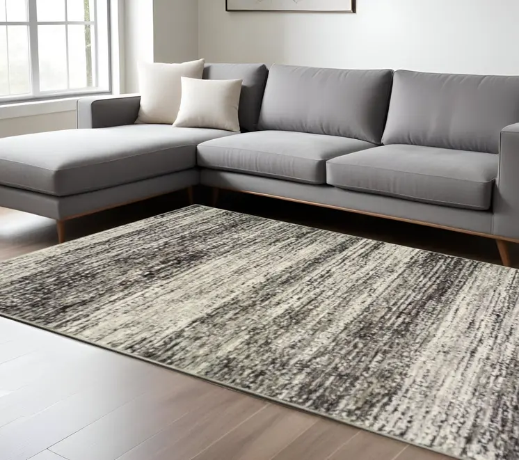 10' X 14' Ash And Slate Abstract Area Rug