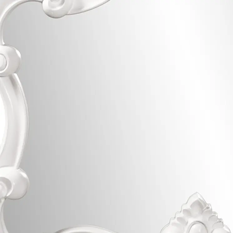 28" White Baroque Framed Accent Mirror