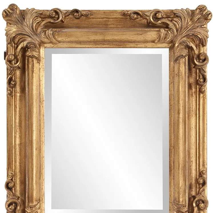 23" Antiqued Gold Ornate Scroll Framed Accent Mirror