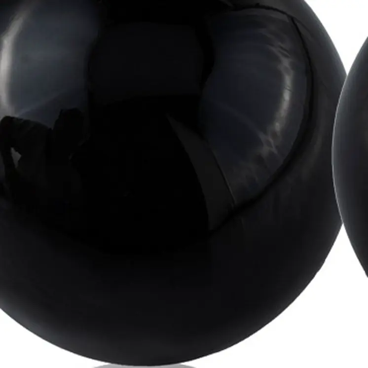 Set of Two 3" Black Aluminum Decorative Orb Tabletop Sculptures
