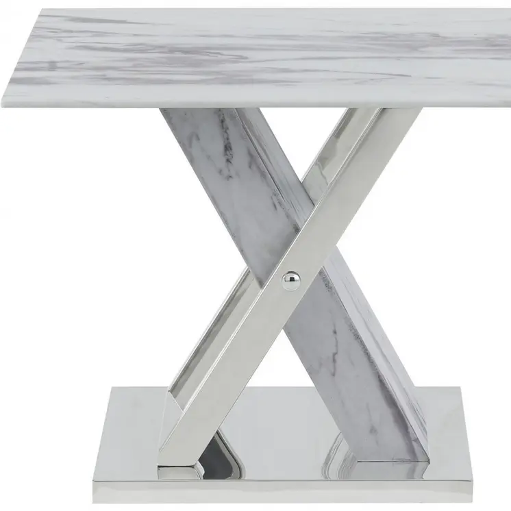 18" Silver And White Solid and Manufactured Wood Square End Table