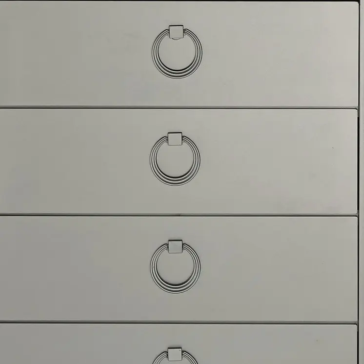 33" Silver Solid Wood Mirrored Five Drawer