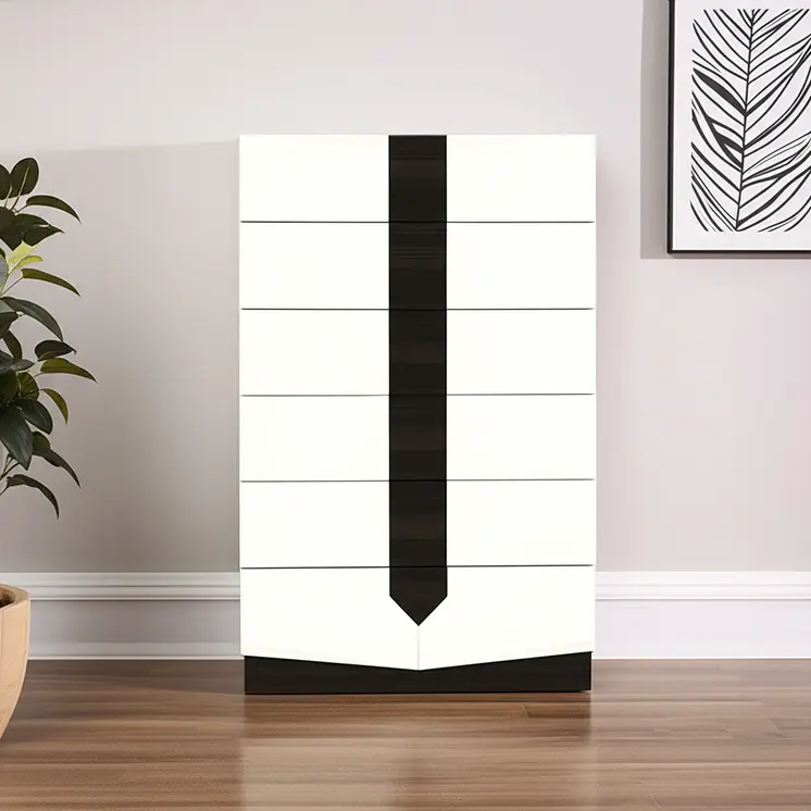 White And Grey Chest With 5 Drawer