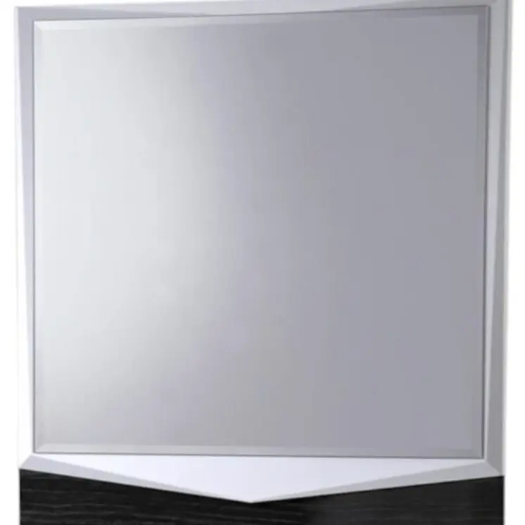 44" Gray And White Glass And Wood Mounted Accent Mirror