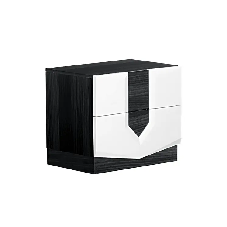 21" Gray Wood Two Drawer Nightstand