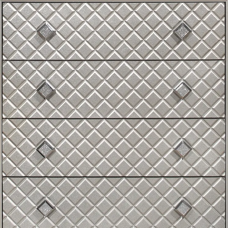 Champagne Toned Chest With Tapered Acrylic Legs And 5 Drawers