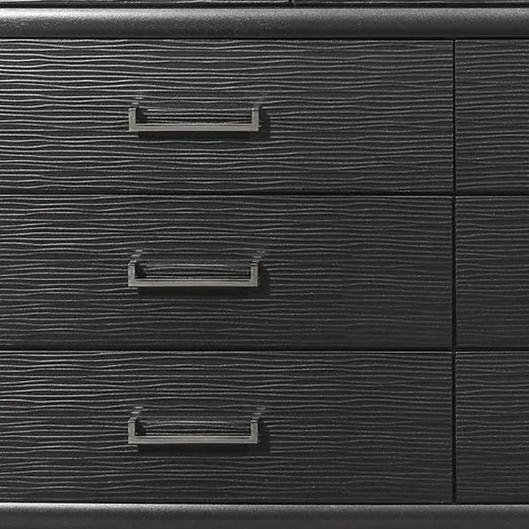 59" Gray Solid Wood Nine Drawer Double Dresser