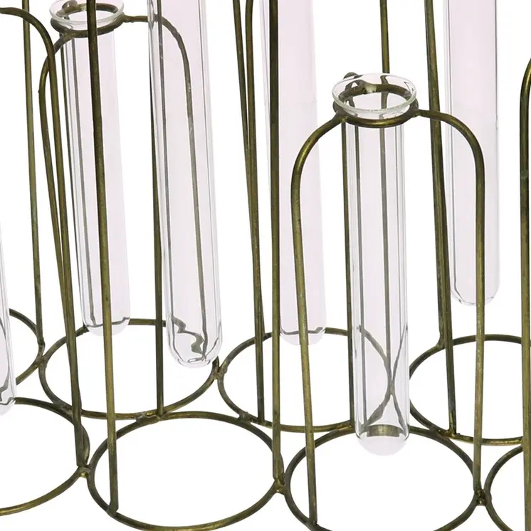 9" Clear Bud Metal Table Vase