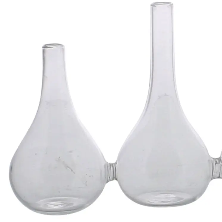 Set of Five Clear Cojoined Glass Bud Vases