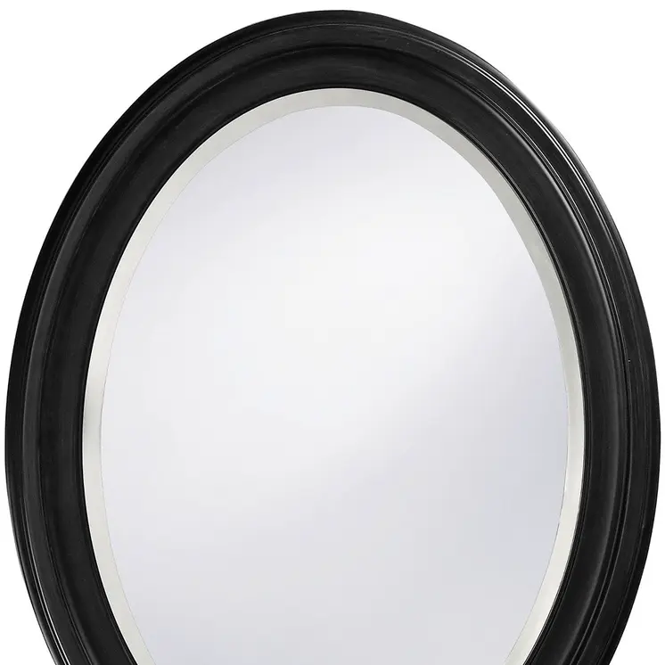 33" Black Oval Framed Accent Mirror