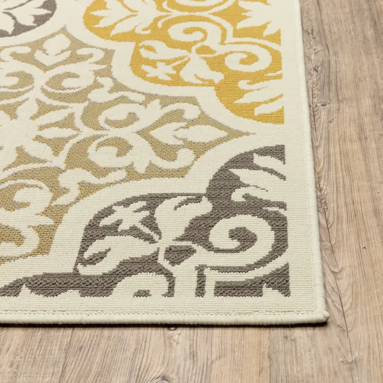 8' X 13' Gray And Ivory Moroccan Indoor Outdoor Area Rug