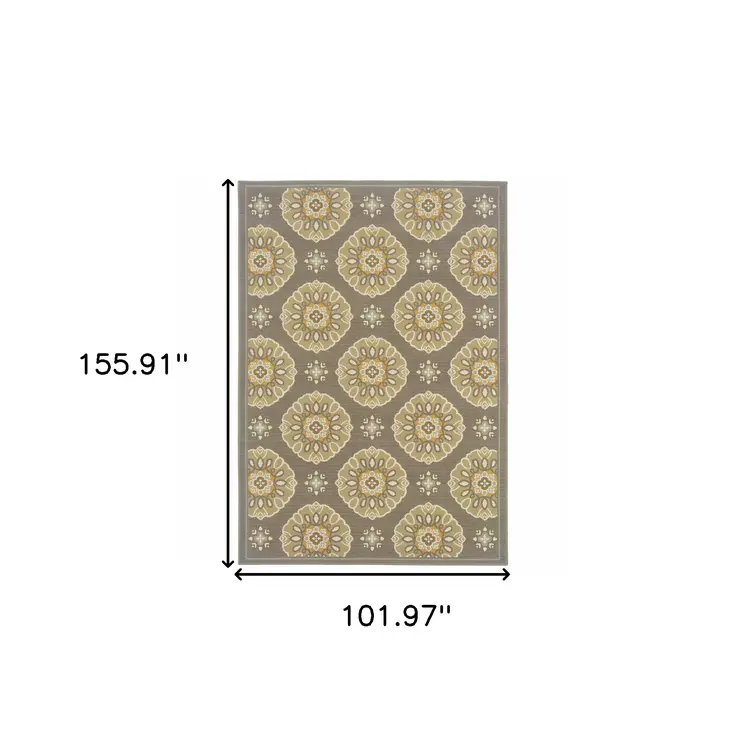 8' X 13' Gray Moroccan Indoor Outdoor Area Rug