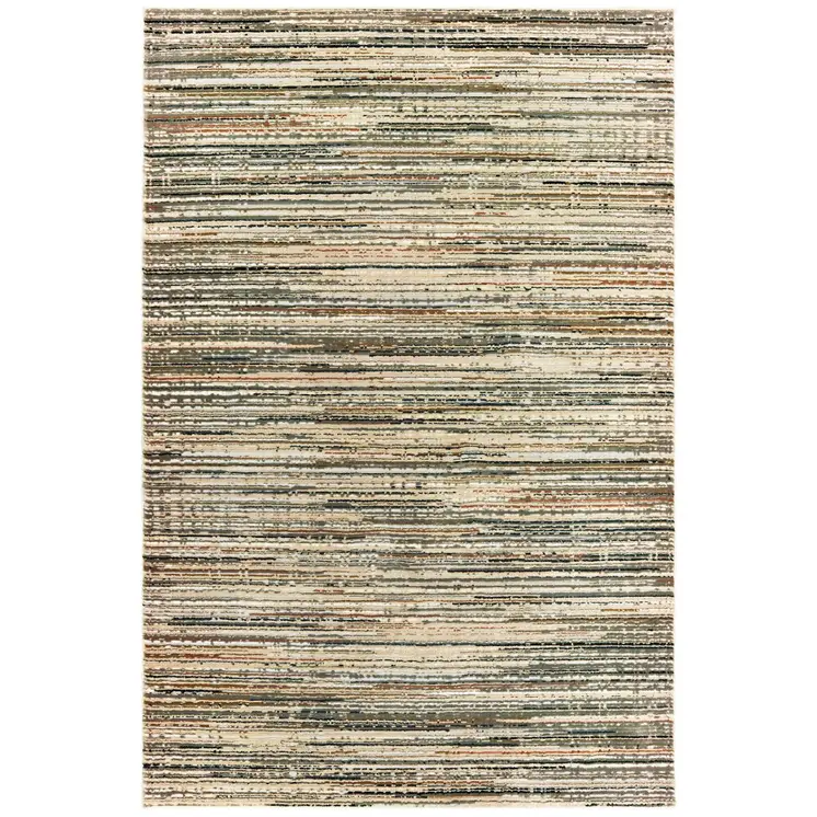 6' X 9' Ivory And Sage Abstract Area Rug