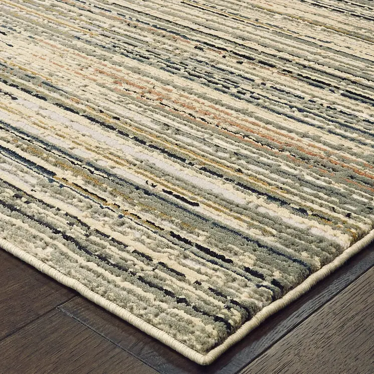6' X 9' Ivory And Sage Abstract Area Rug
