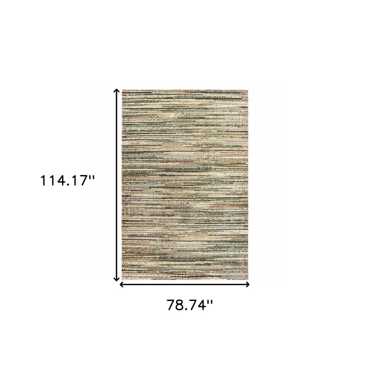 6' X 9' Ivory And Sage Abstract Area Rug