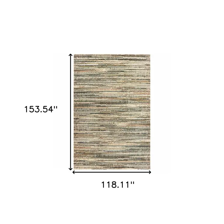 10' X 13' Ivory And Sage Abstract Area Rug