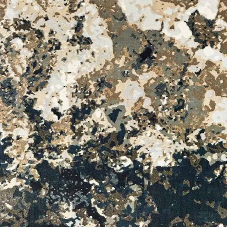 4' X 6' Ivory And Navy Blue Abstract Area Rug