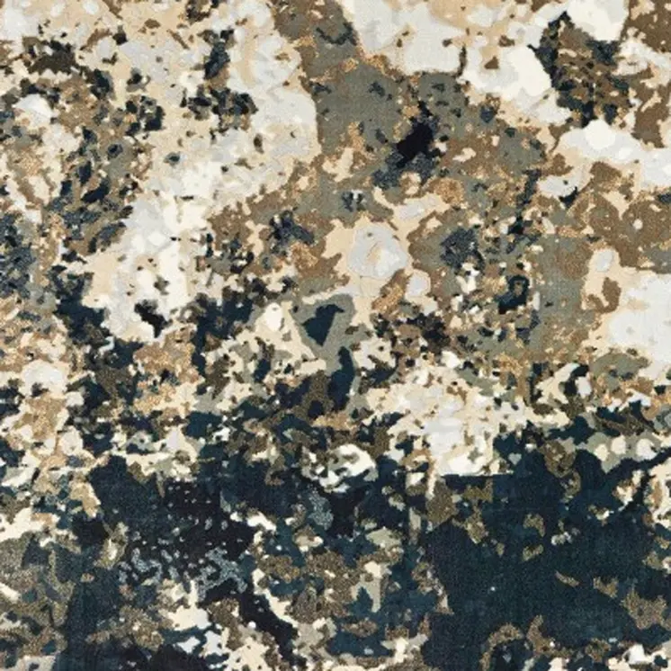 4' X 6' Ivory And Navy Blue Abstract Area Rug