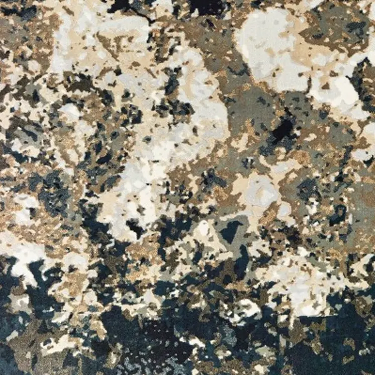 5' X 8' Ivory And Navy Blue Abstract Area Rug