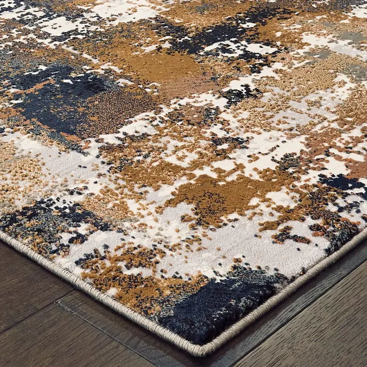 4' X 6' Ivory And Gray Abstract Area Rug