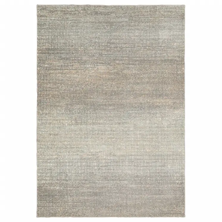 10' X 13' Gray And Green Abstract Distressed Area Rug
