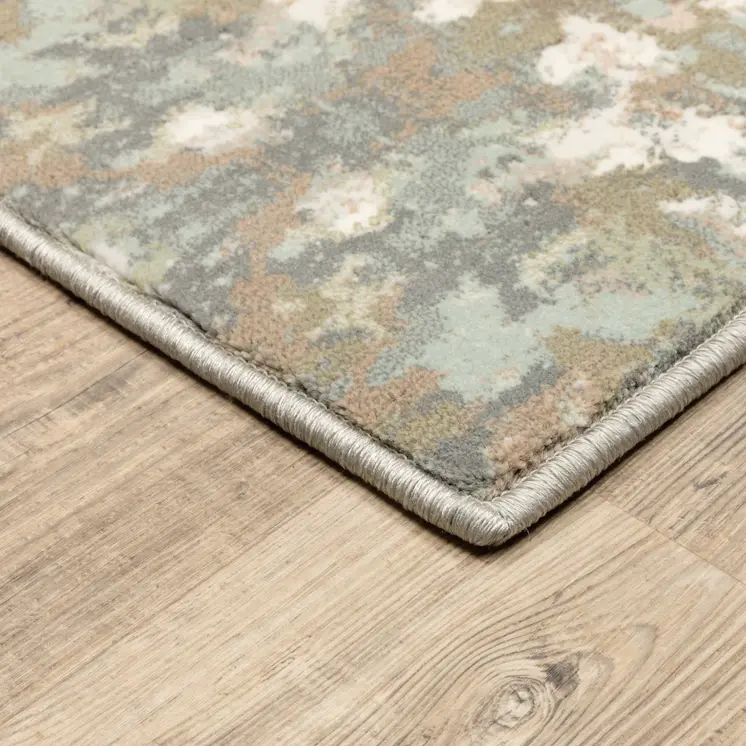 10' X 13' Ivory And Gray Ikat Area Rug