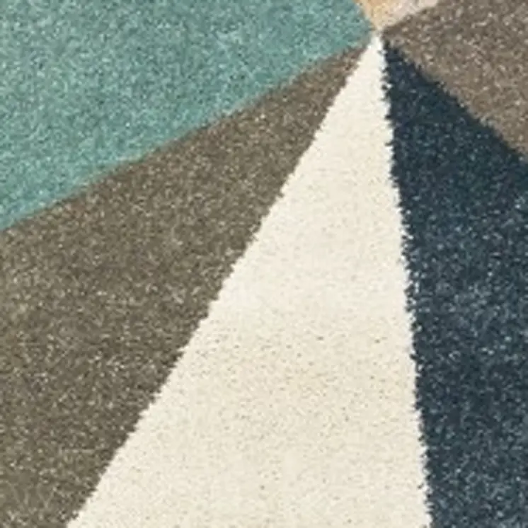 2' X 3' Blue Green And Beige Abstract Geometric Area Rug