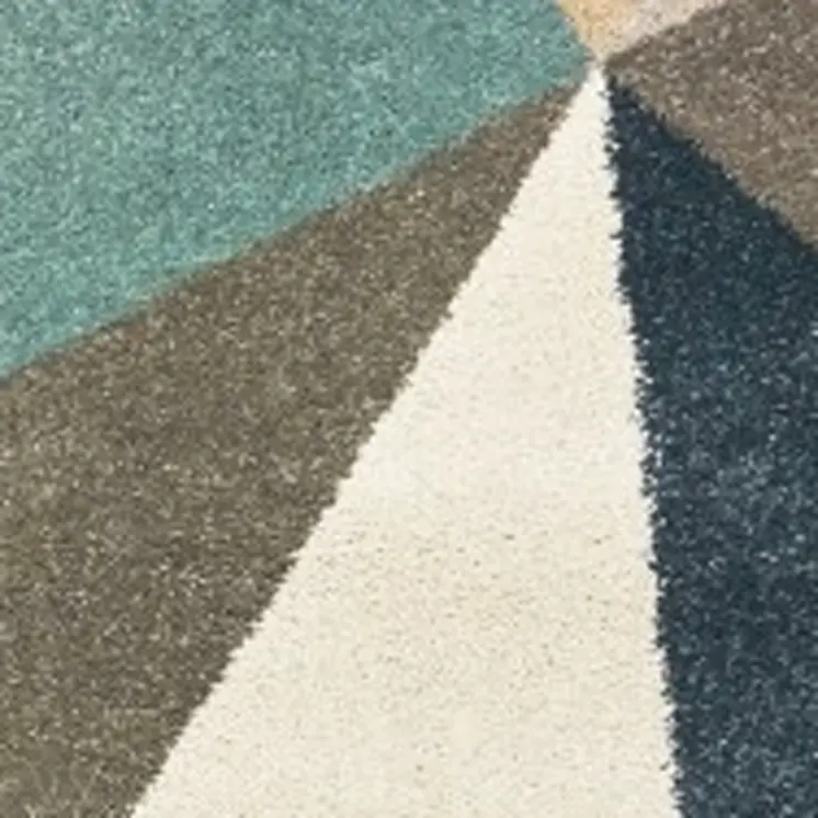 10' X 13' Blue Green And Beige Abstract Geometric Area Rug