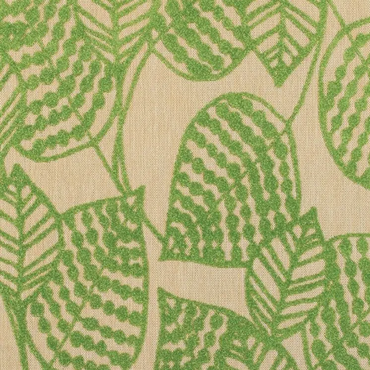 10' X 13' Green Floral Indoor Outdoor Area Rug