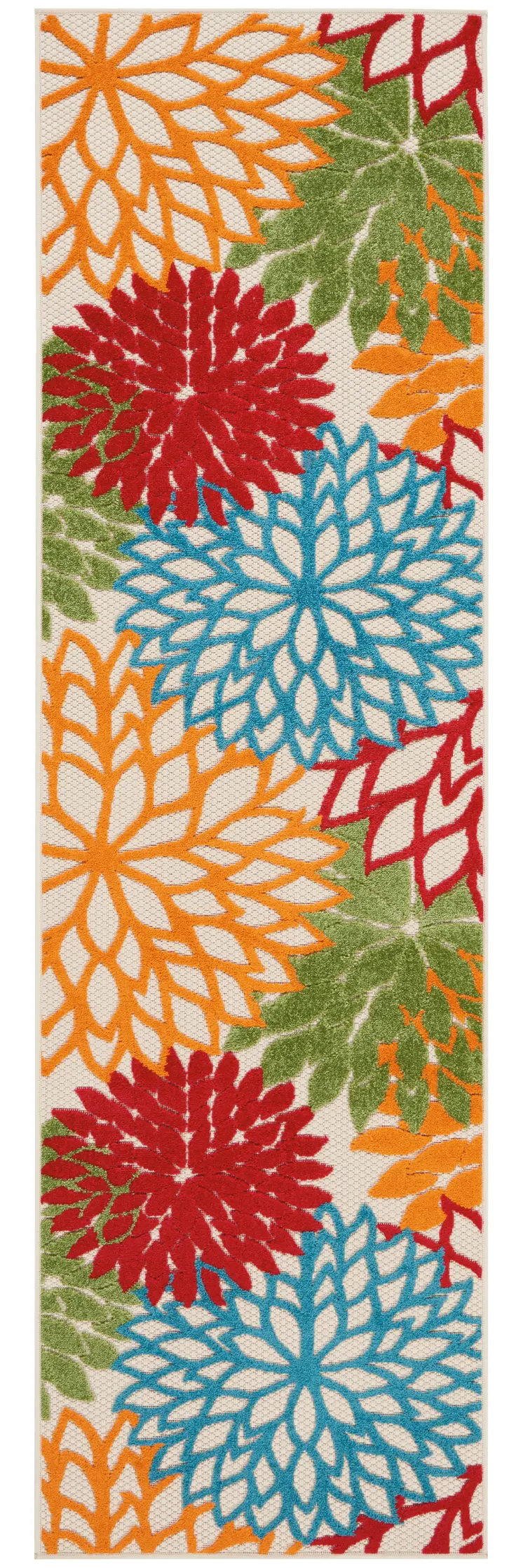 8' Green And Ivory Indoor Outdoor Area Rug