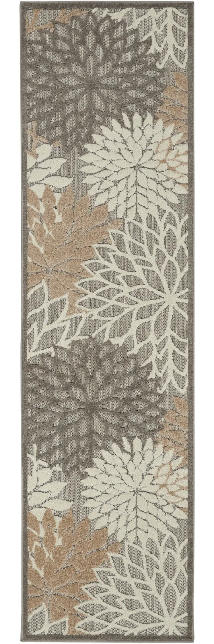 8' Gray And Ivory Indoor Outdoor Area Rug