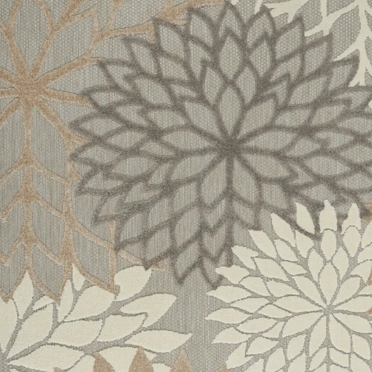 6' X 9' Gray And Ivory Indoor Outdoor Area Rug