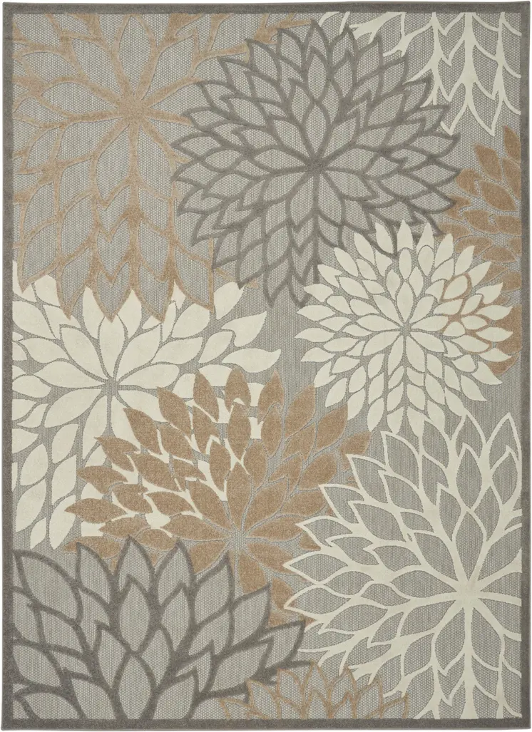 8' X 11' Gray And Ivory Indoor Outdoor Area Rug