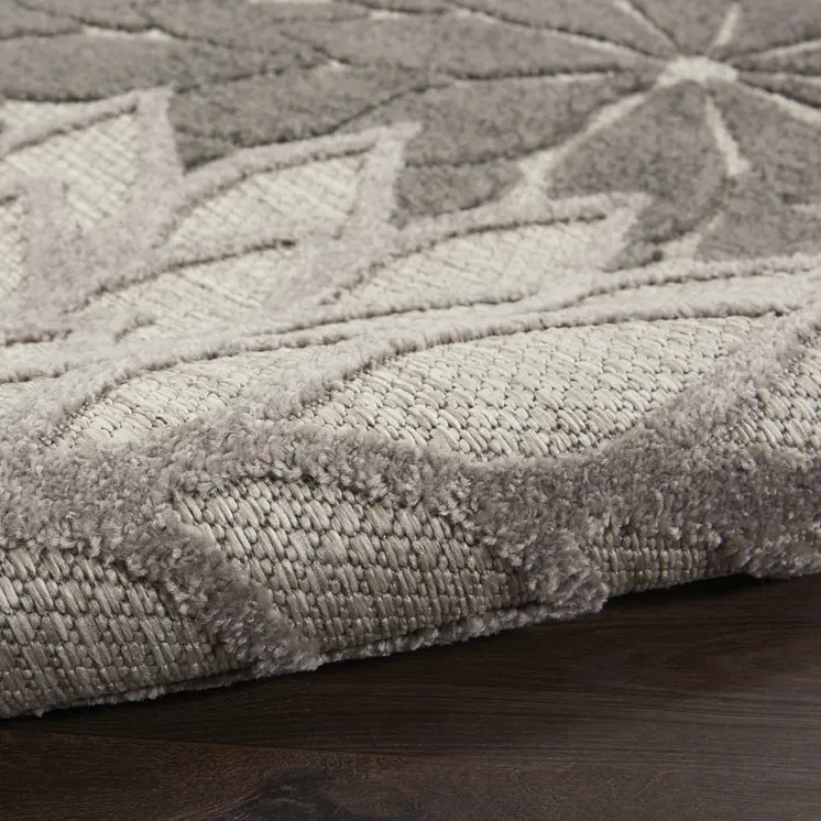 12' Gray Indoor Outdoor Runner Rug