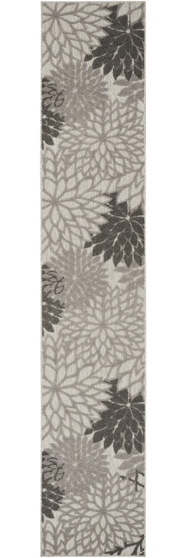 12' Gray Indoor Outdoor Runner Rug