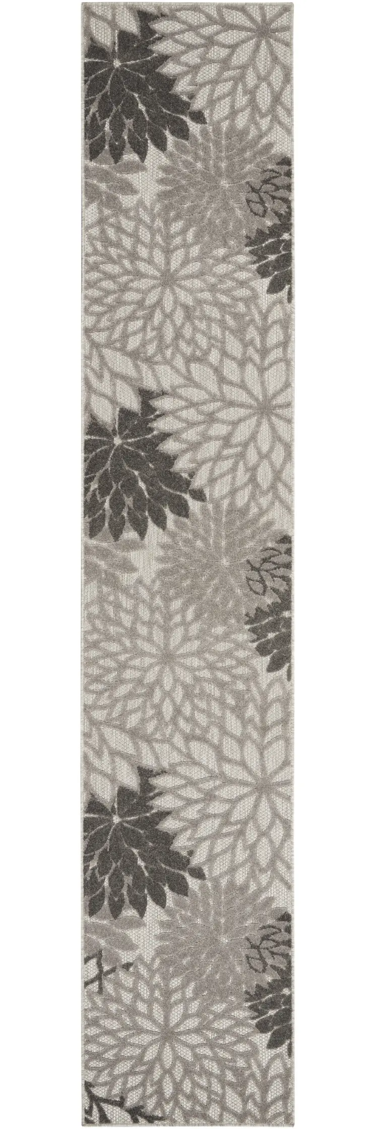 12' Gray Indoor Outdoor Runner Rug