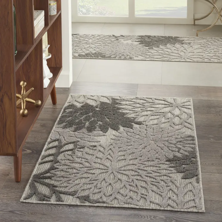 3' X 4' Gray Indoor Outdoor Area Rug