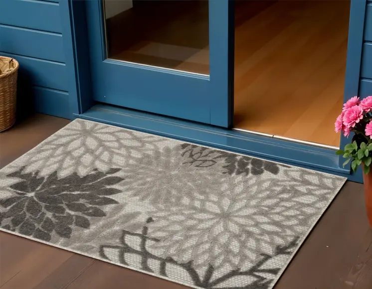 3' X 4' Gray Indoor Outdoor Area Rug
