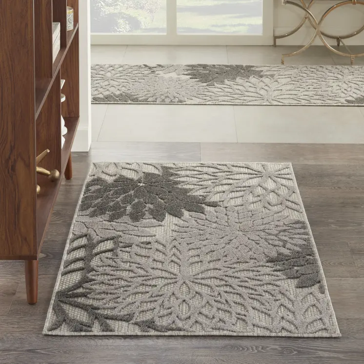 3' X 4' Gray Indoor Outdoor Area Rug